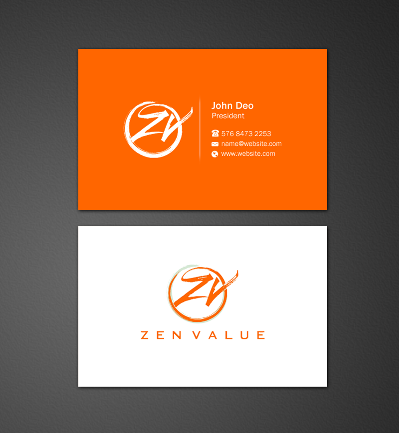 Business Card Design by Brand aid for ZEN VALUE | Design #12590517