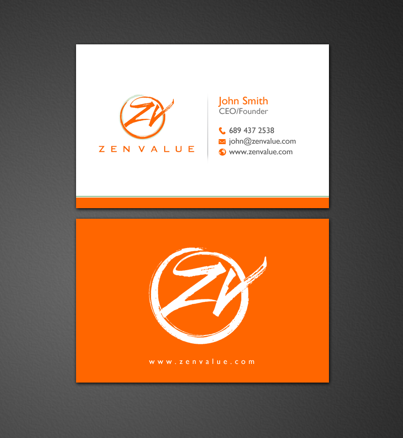 Business Card Design by chandrayaan.creative for ZEN VALUE | Design #12586324