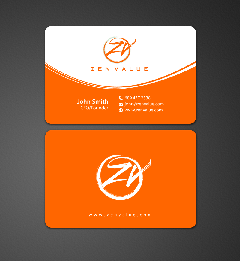 Business Card Design by chandrayaan.creative for ZEN VALUE | Design #12586325