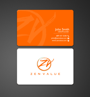 Design de Carte de Visite par chandrayaan.creative pour ZEN VALUE | Design : #12586326