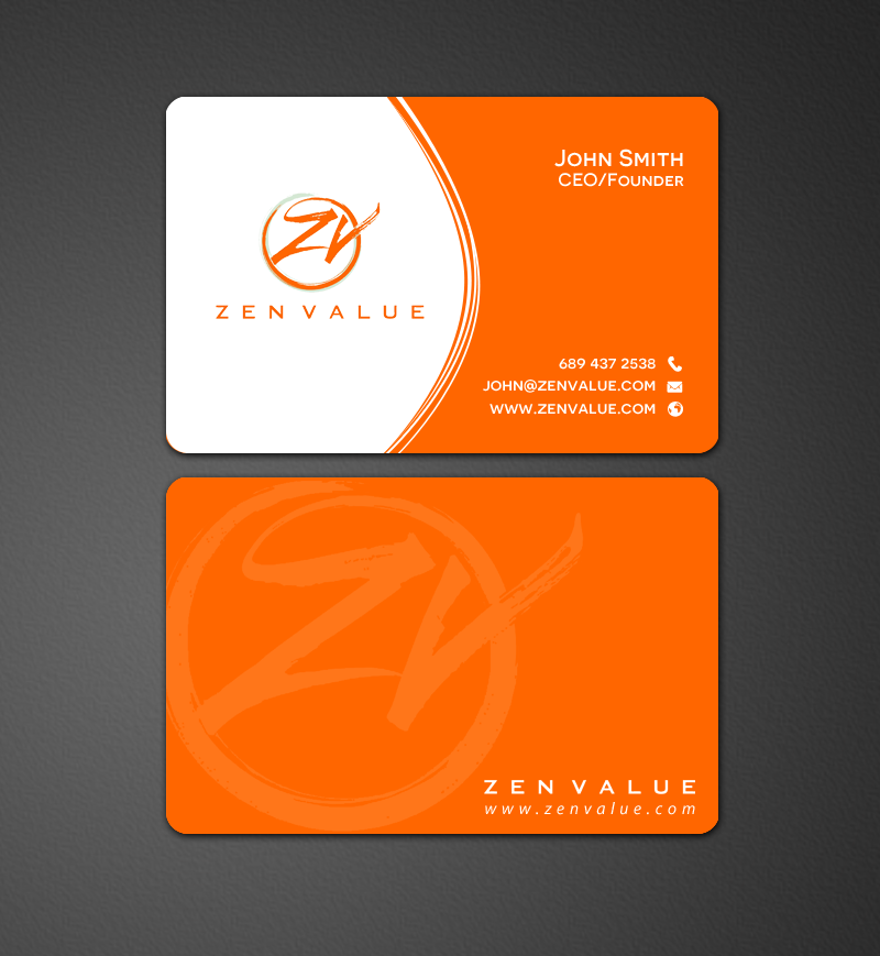 Business Card Design by chandrayaan.creative for ZEN VALUE | Design #12586327