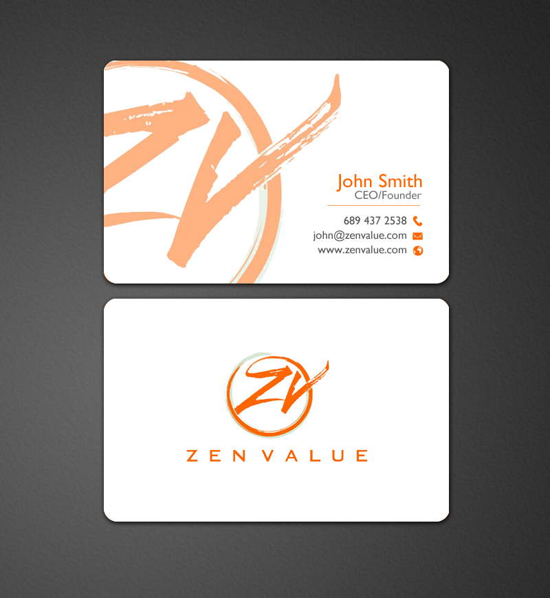 Business Card Design by chandrayaan.creative for ZEN VALUE | Design #12586328