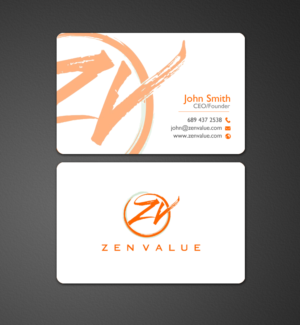 Business Card Design by chandrayaan.creative for ZEN VALUE | Design: #12586328