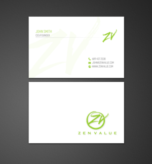 Design de Carte de Visite par chandrayaan.creative pour ZEN VALUE | Design : #12586330