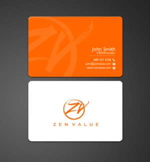 Design de Carte de Visite par chandrayaan.creative pour ZEN VALUE | Design : #12586334