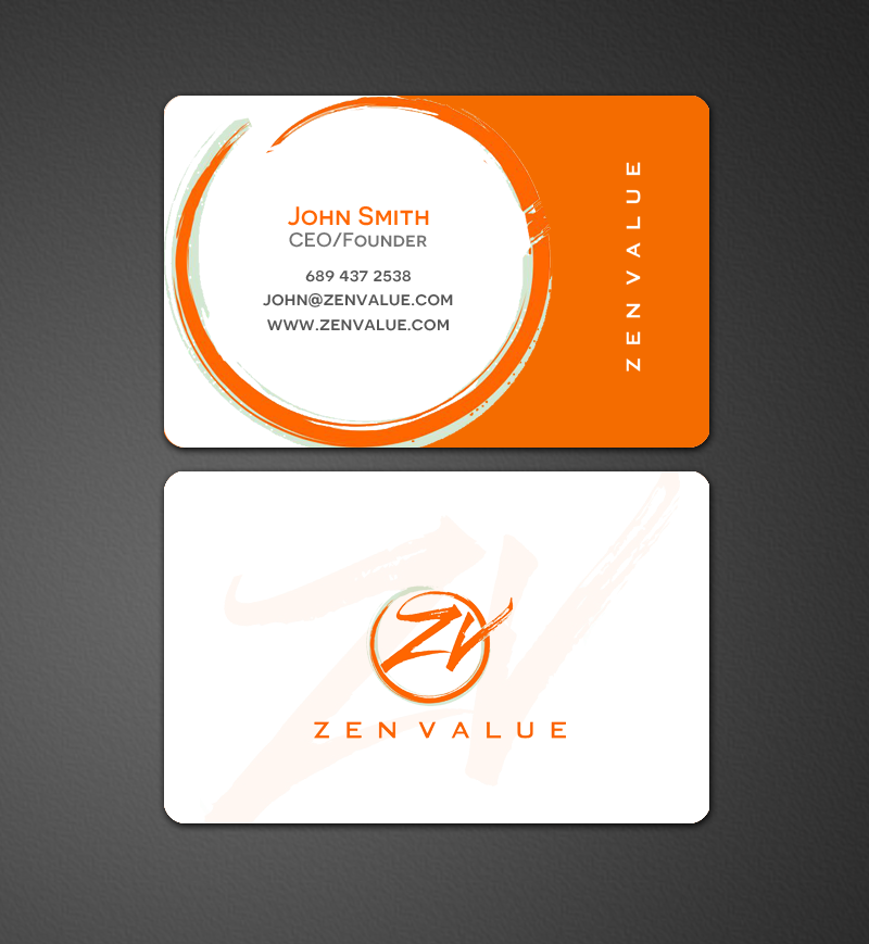 Business Card Design by chandrayaan.creative for ZEN VALUE | Design #12586335