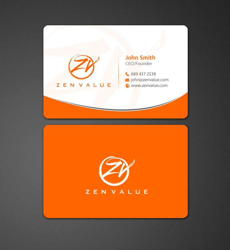 Business Card Design by chandrayaan.creative for ZEN VALUE | Design #12586338