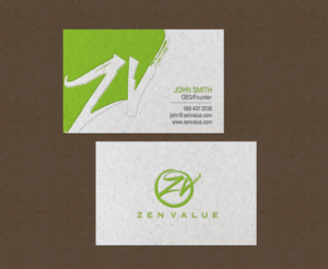 Design de Carte de Visite par chandrayaan.creative pour ZEN VALUE | Design : #12619043