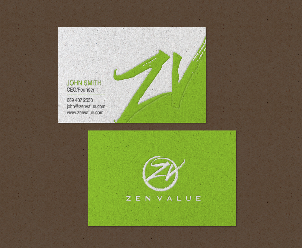Design de Carte de Visite par chandrayaan.creative pour ZEN VALUE | Design #12619045