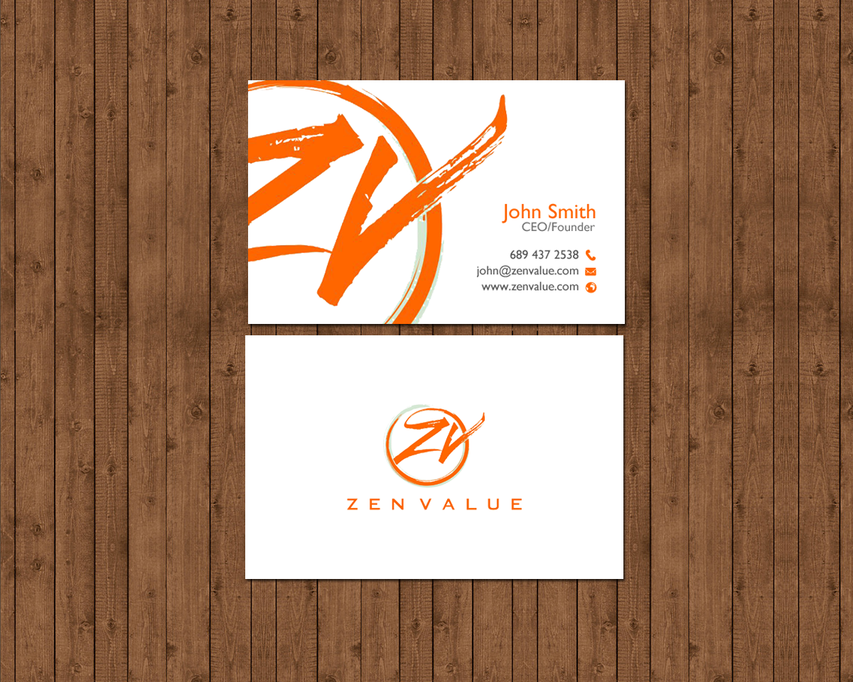 Business Card Design by chandrayaan.creative for ZEN VALUE | Design #12694541