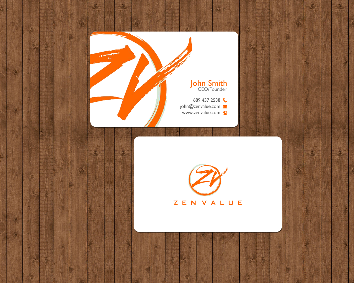 Business Card Design by chandrayaan.creative for ZEN VALUE | Design #12694607