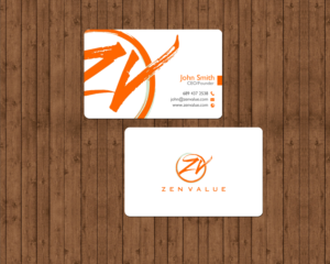 Business Card Design by chandrayaan.creative for ZEN VALUE | Design: #12694625
