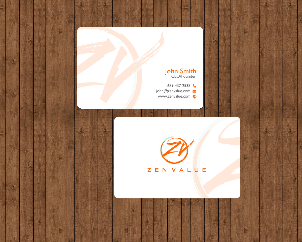 Business Card Design by chandrayaan.creative for ZEN VALUE | Design #12694649