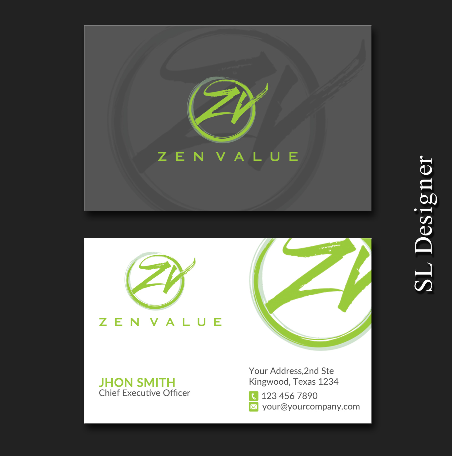 Design de Carte de Visite par SL Designer pour ZEN VALUE | Design #12584425