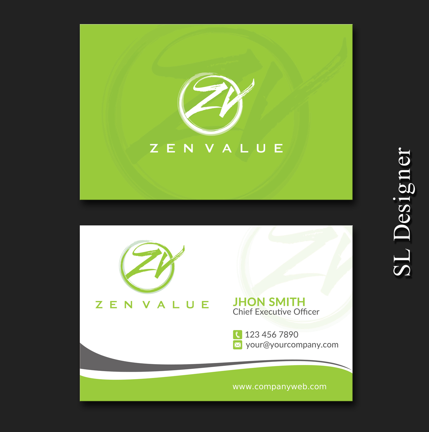 Business Card Design by SL Designer for ZEN VALUE | Design #12584481