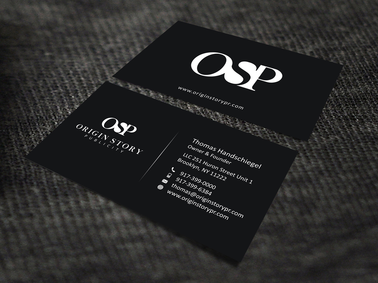 Business Card Design by SKYdesign for Origin Story Publicity, LLC | Design #12643392