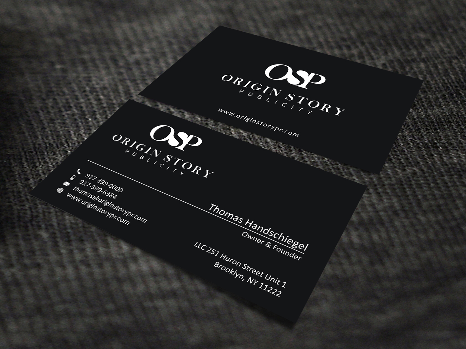 Business Card Design by SKYdesign for Origin Story Publicity, LLC | Design #12643395
