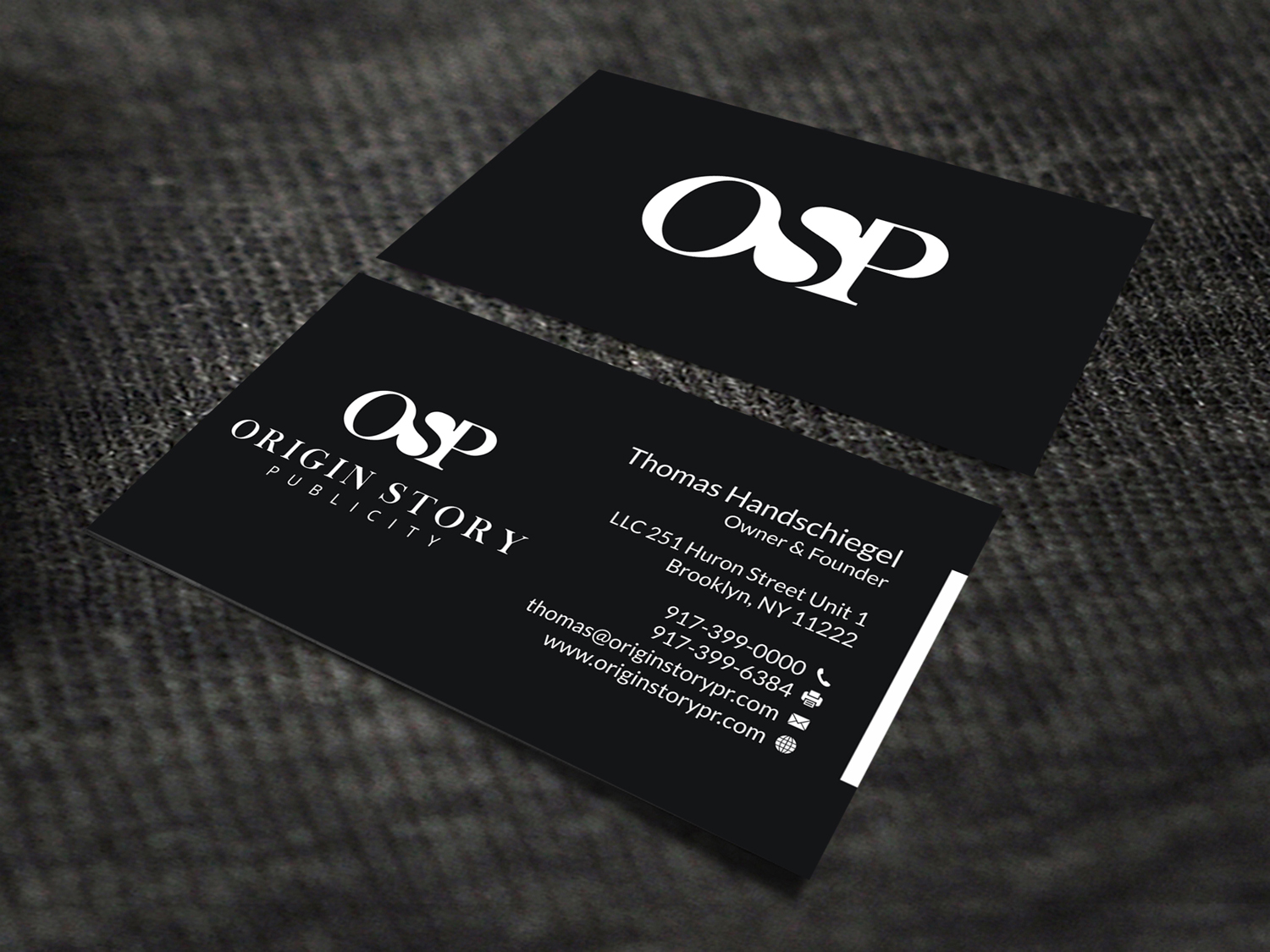 Business Card Design by SKYdesign for Origin Story Publicity, LLC | Design #12643408