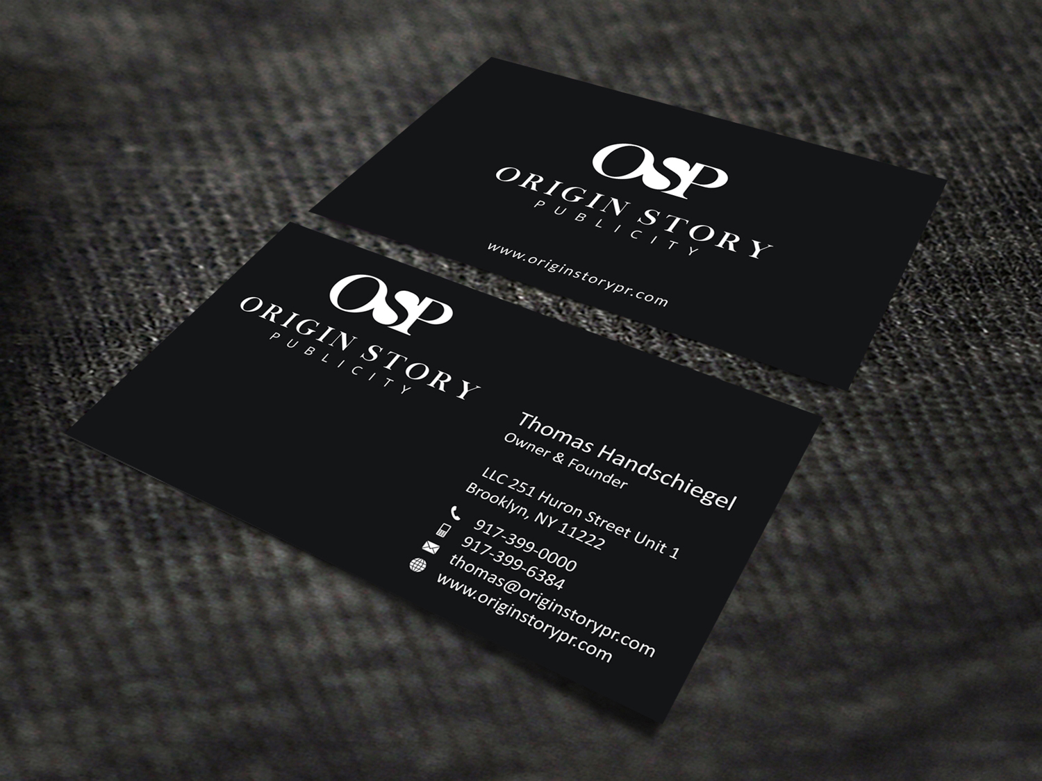 Business Card Design by SKYdesign for Origin Story Publicity, LLC | Design #12643409