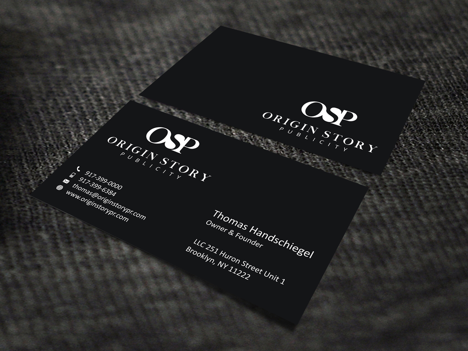 Business Card Design by SKYdesign for Origin Story Publicity, LLC | Design #12643410
