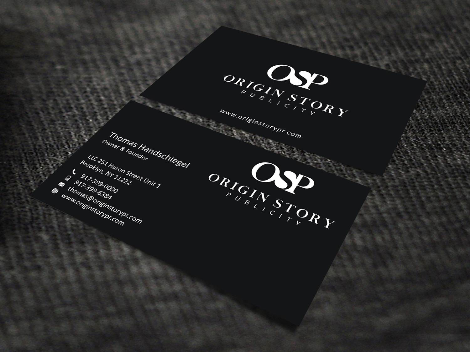 Business Card Design by SKYdesign for Origin Story Publicity, LLC | Design #12643411