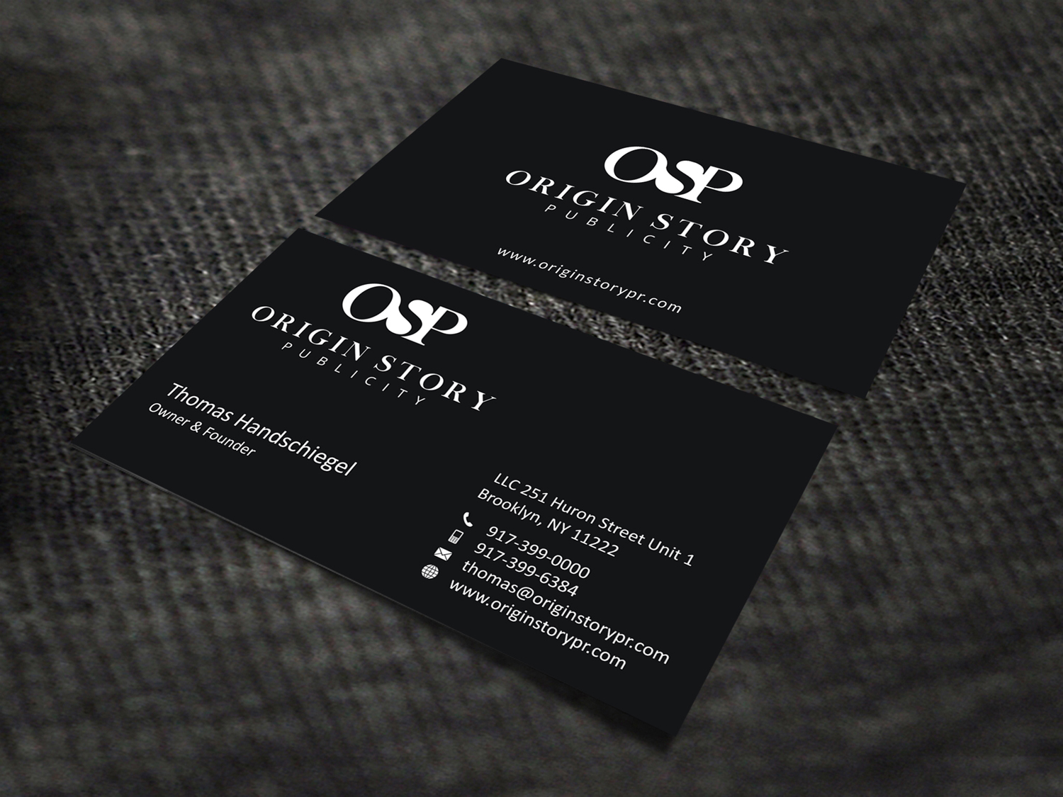 Business Card Design by SKYdesign for Origin Story Publicity, LLC | Design #12643412