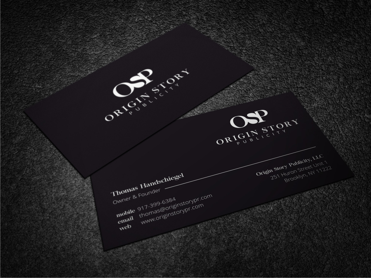 Diseño de Tarjeta de Presentación por Atvento Graphics para Origin Story Publicity, LLC | Diseño #12583213