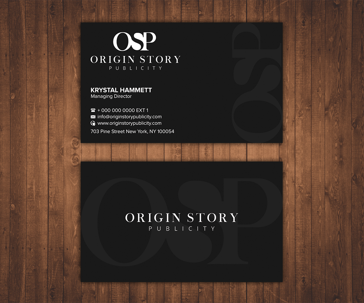 Business Card Design by Stylez Designz for Origin Story Publicity, LLC | Design #12686842