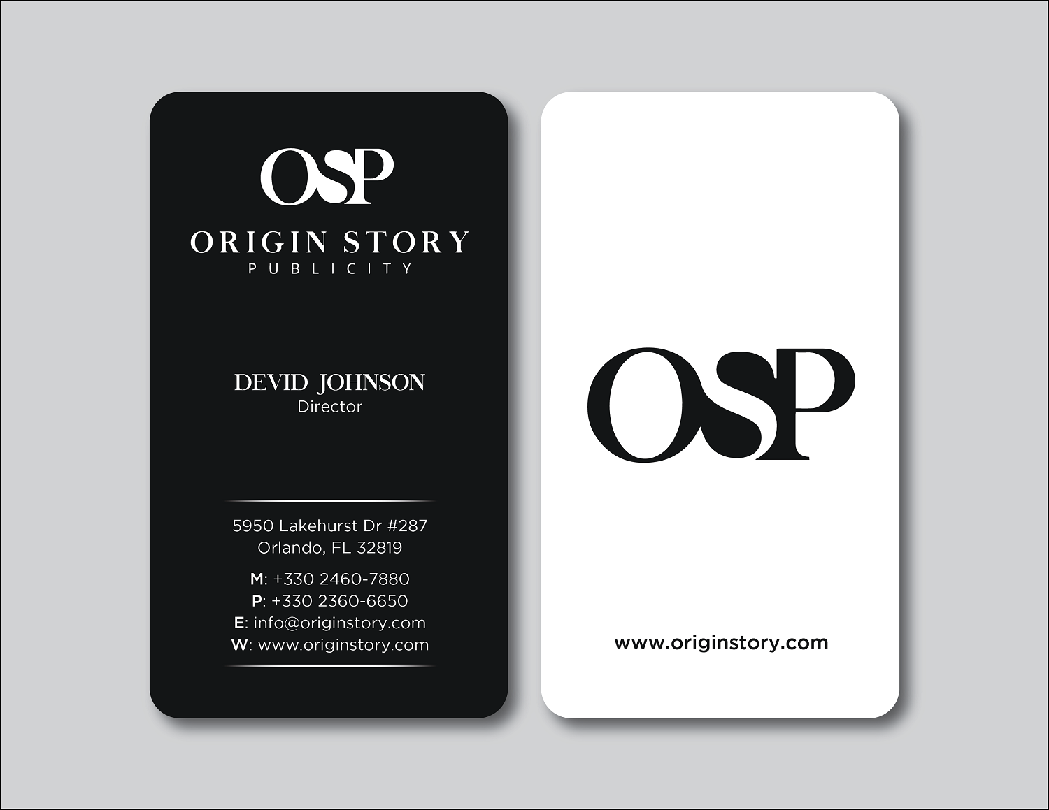 Business Card Design by Verified artistry (Design garden) for Origin Story Publicity, LLC | Design #12596999
