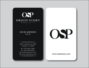 Diseño de Tarjeta de Presentación por Verified artistry (Design garden) para Origin Story Publicity, LLC | Diseño: #12596999