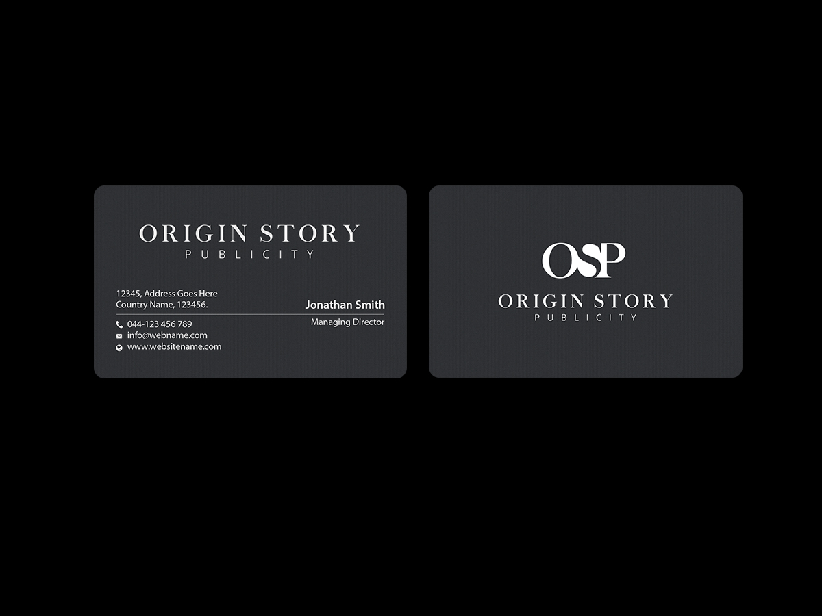 Diseño de Tarjeta de Presentación por Creations Box 2015 para Origin Story Publicity, LLC | Diseño #12593888