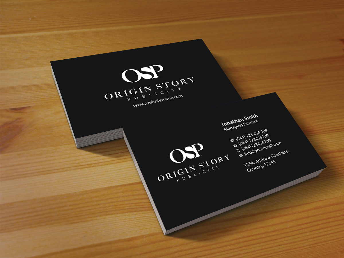 Diseño de Tarjeta de Presentación por Creations Box 2015 para Origin Story Publicity, LLC | Diseño #12593930