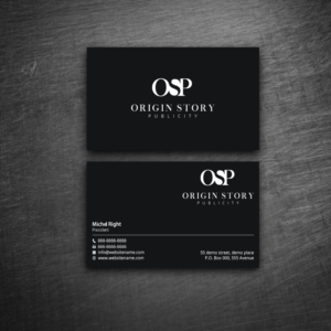 Business Card Design by Right_D for Origin Story Publicity, LLC | Design: #12601348