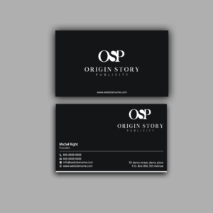 Design de Carte de Visite par Right_D pour Origin Story Publicity, LLC | Design #12625641