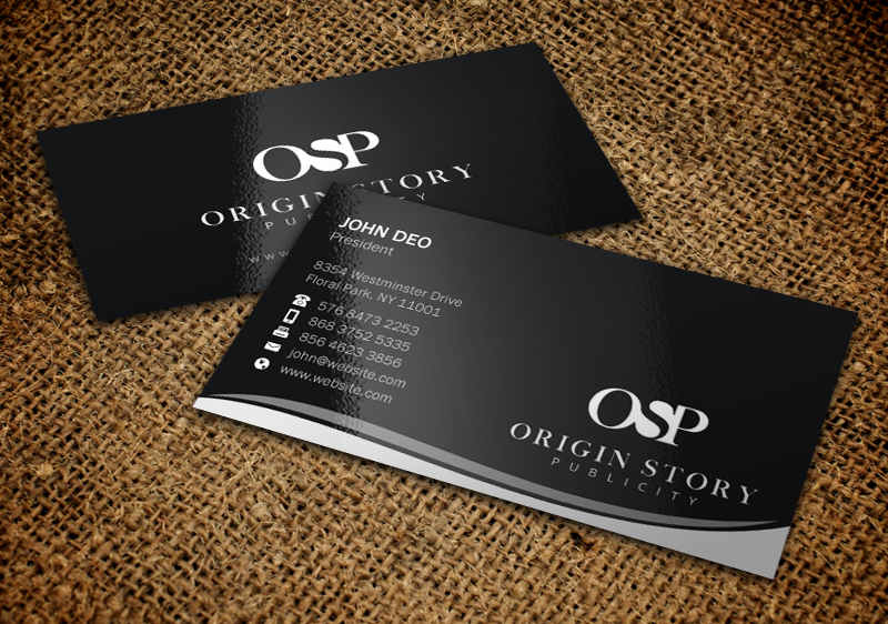 Business Card Design by Brand aid for Origin Story Publicity, LLC | Design #12600329