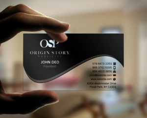 Diseño de Tarjeta de Presentación por Brand aid para Origin Story Publicity, LLC | Diseño: #12600376