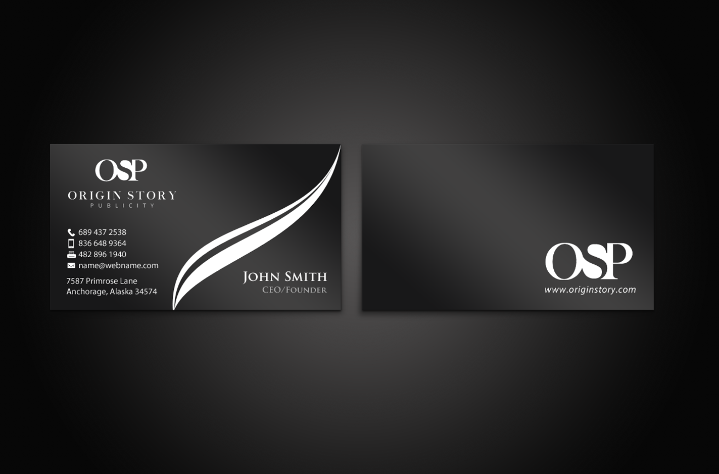 Diseño de Tarjeta de Presentación por chandrayaan.creative para Origin Story Publicity, LLC | Diseño #12589438