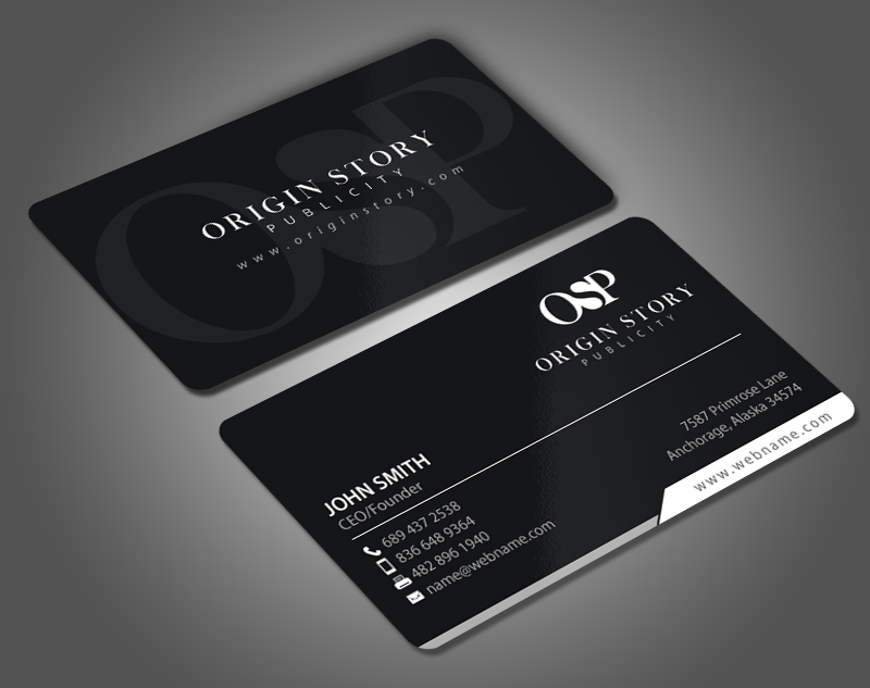 Diseño de Tarjeta de Presentación por chandrayaan.creative para Origin Story Publicity, LLC | Diseño #12599889