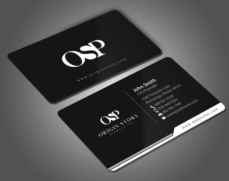 Diseño de Tarjeta de Presentación por chandrayaan.creative para Origin Story Publicity, LLC | Diseño #12599893