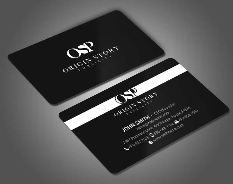 Diseño de Tarjeta de Presentación por chandrayaan.creative para Origin Story Publicity, LLC | Diseño #12599895