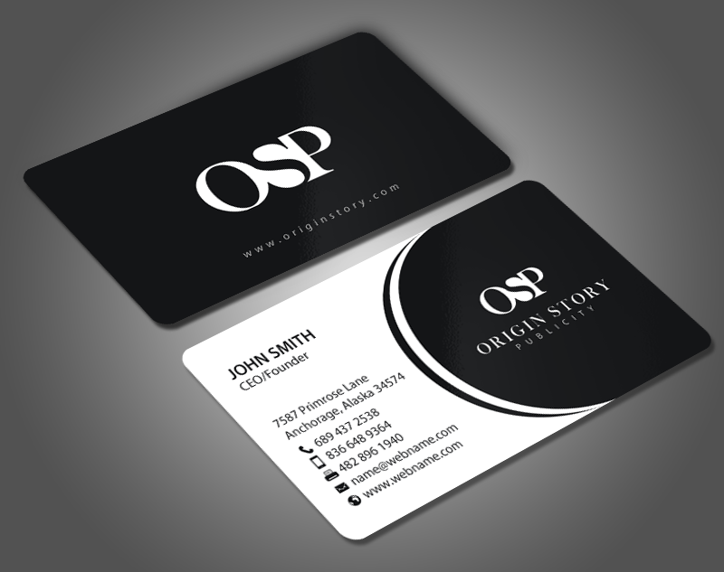 Diseño de Tarjeta de Presentación por chandrayaan.creative para Origin Story Publicity, LLC | Diseño #12599896