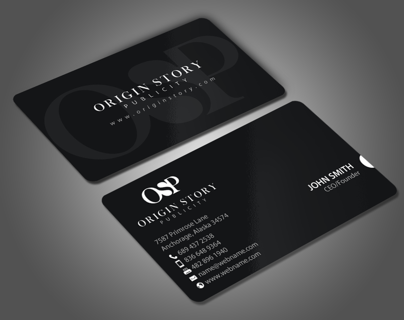 Diseño de Tarjeta de Presentación por chandrayaan.creative para Origin Story Publicity, LLC | Diseño #12599899