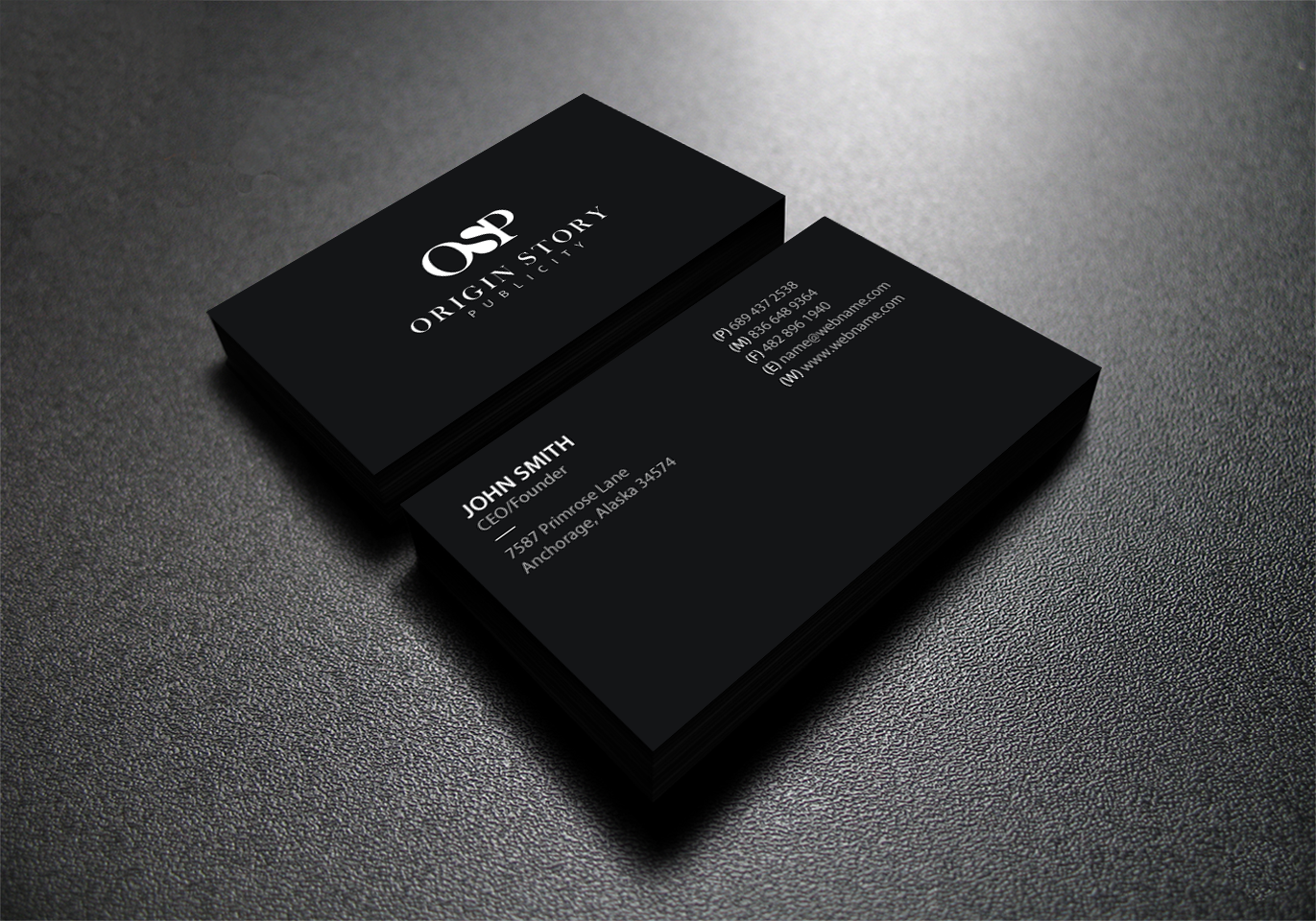 Diseño de Tarjeta de Presentación por chandrayaan.creative para Origin Story Publicity, LLC | Diseño #12599949