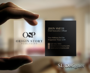 Diseño de Tarjeta de Presentación por SL Designer para Origin Story Publicity, LLC | Diseño: #12584293
