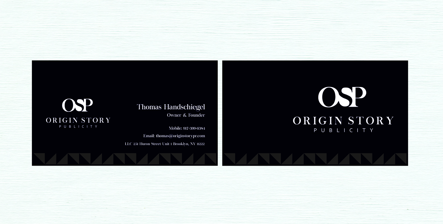 Visitenkarten-Design von Rolands für Origin Story Publicity, LLC | Design #12684669