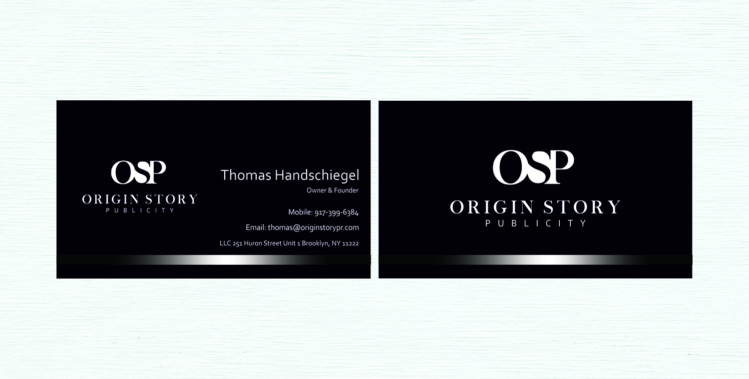 Visitenkarten-Design von Rolands für Origin Story Publicity, LLC | Design #12684672