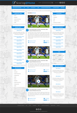 Wordpress theme for "scoringathome.com"