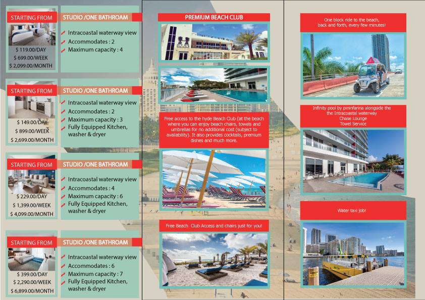 elegant playful hotel flyer design for bw miami vacation rentals the flyer rentals miami