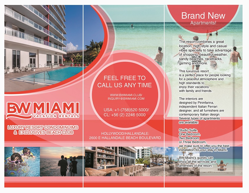 elegant playful hotel flyer design for bw miami vacation rentals the flyer rentals miami