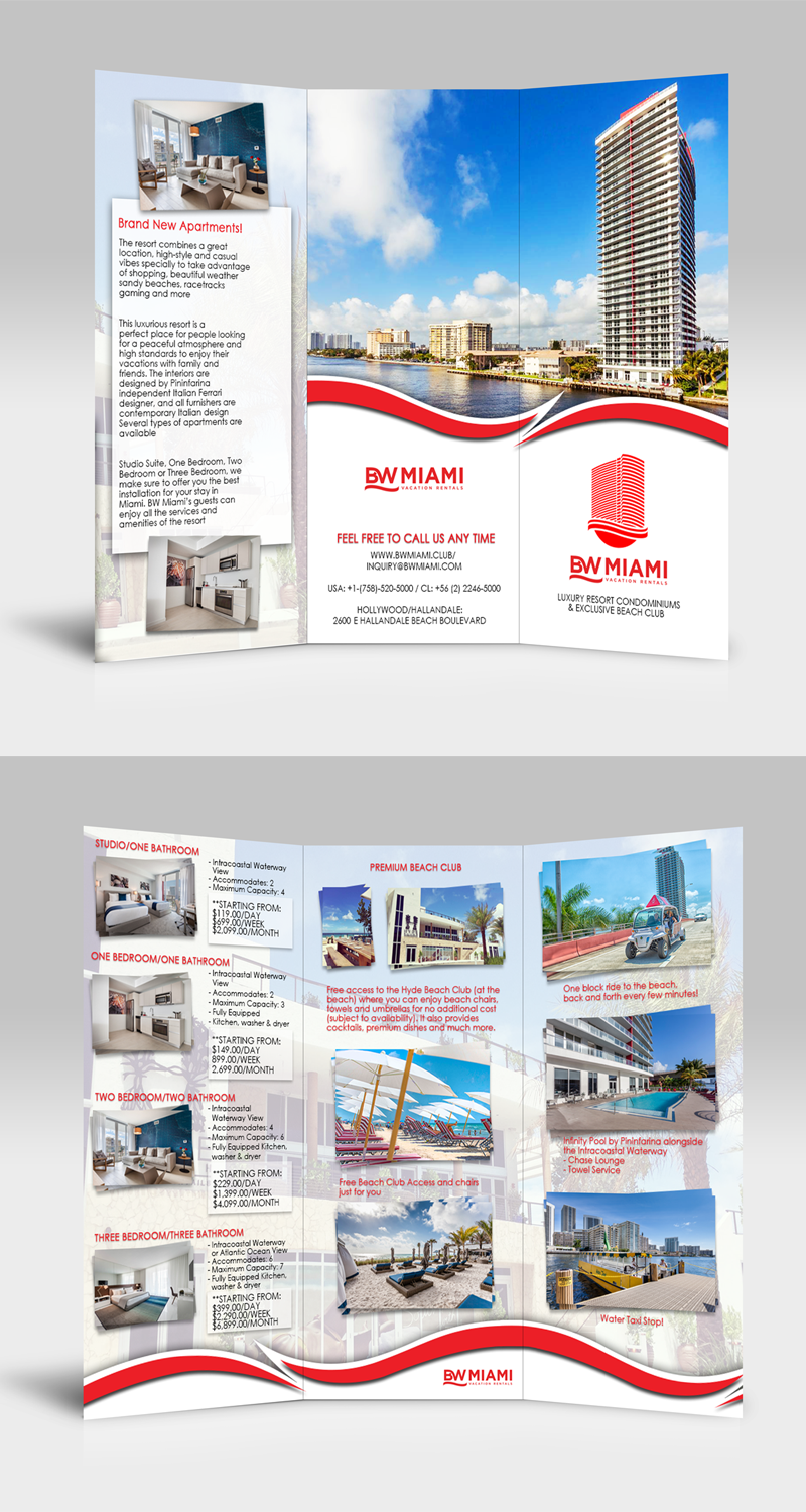 elegant playful hotel flyer design for bw miami vacation rentals the flyer rentals miami